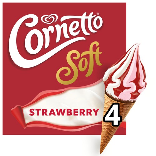 Cornetto Soft Strawberry & Vanilla Ice Cream Cones