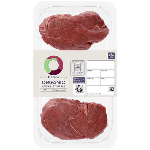 Ocado Organic 2 Beef Fillet Steaks