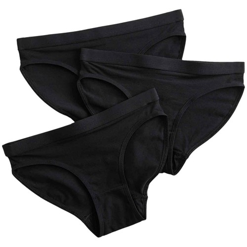 M&S Girls Cotton Stretch Knickers, 9-10 Y, Black