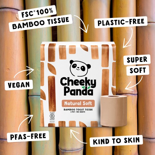 Cheeky Panda Natural Colour Bamboo Toilet Paper