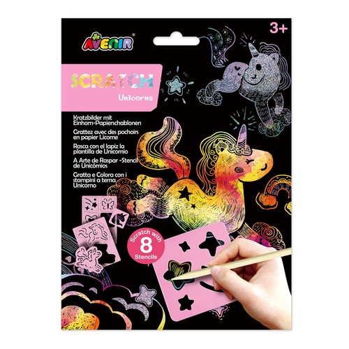 Avenir Scratch With Stencil Unicorn