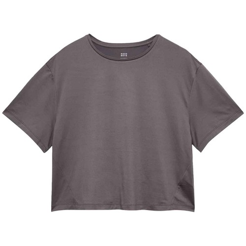 M&S Womens Goodmove Essential Round Neck Boxy T-Shirt, Size 8, Mid Grey