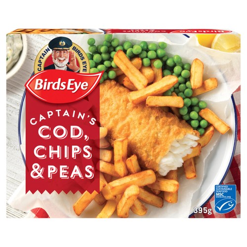 Birds Eye Captain's MSC Cod, Chips & Peas
