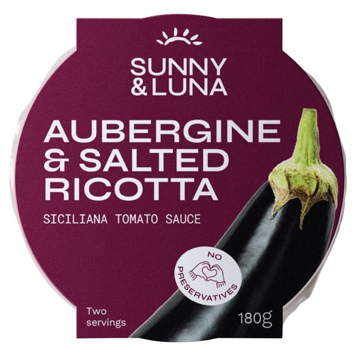 Sunny & Luna Aubergine & Salted Ricotta Tomato Sauce