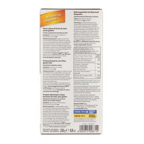 Le Veneziane Gluten Free Lasagne Sheets