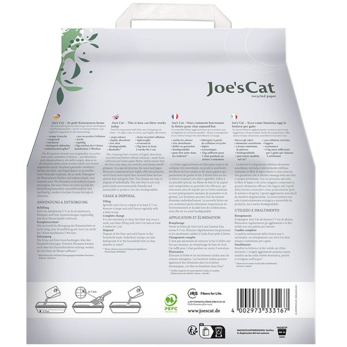 Joe's Cat clumping cat litter made from recycled paper & wood