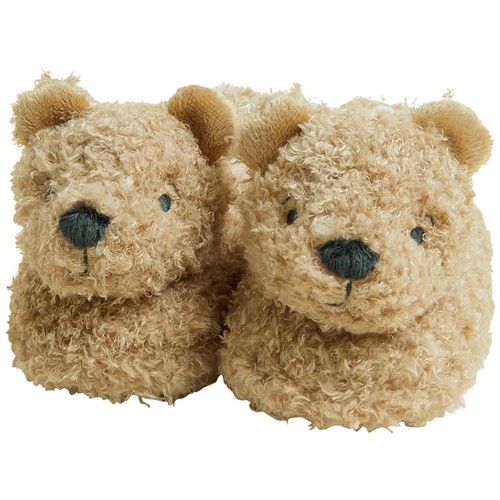 M&S Kids Spencer Bear Slippers, Size 6, Light Brown