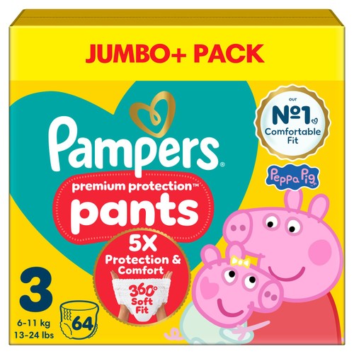 Pampers New Baby Nappy Pants Size 3 Jumbo