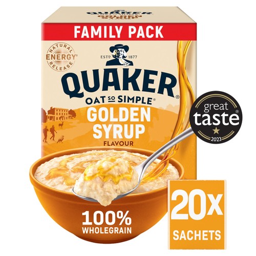 Quaker Oat So Simple Family Pack Golden Syrup Porridge Sachets Cereal