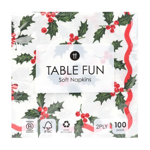 Talking Tables Fun Holly Napkin