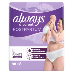 Always Discreet Postpartum and Adult Incontinence Pants Size L