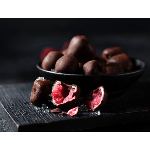 M&S Dark & White Chocolate Enrobed Frozen Raspberries