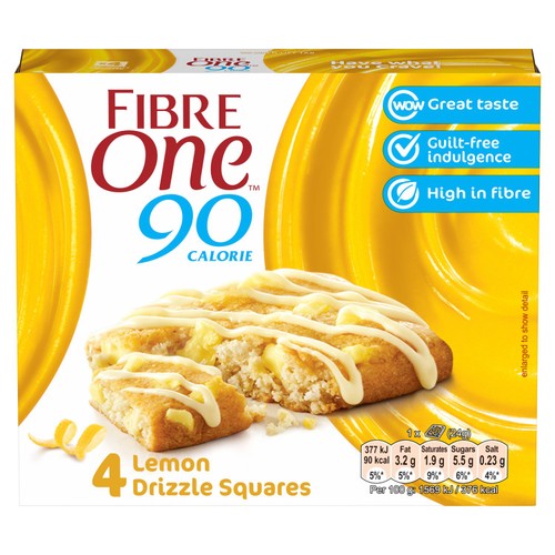 Fibre One 90 Calorie Lemon Drizzle Squares
