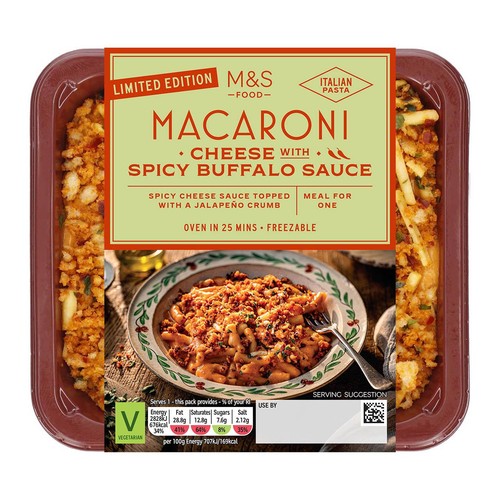 M&S Macaroni Cheese with Spicy Buffalo Sauce Serves 1