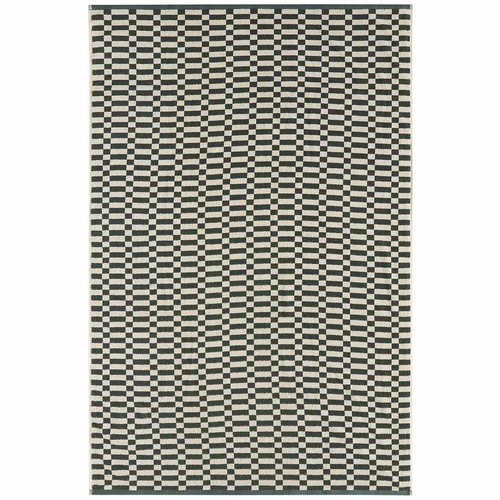 M&S Pure Cotton Geometric Check Towel Bath Towel, Forest Green
