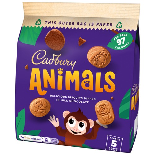 Cadbury Animals Chocolate Biscuits Snack Packs