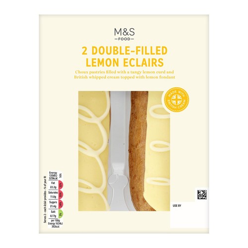 M&S 2 Double-Filled Lemon Eclairs