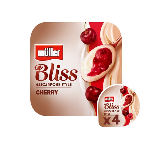 Muller Bliss Mascarpone Style Cherry Yogurts