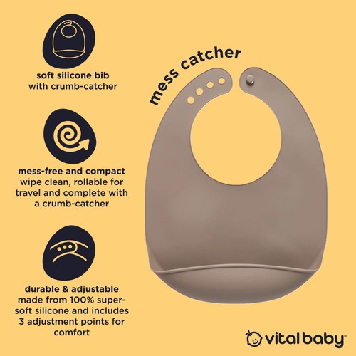 Vital Baby Nourish Bib - natural stone
