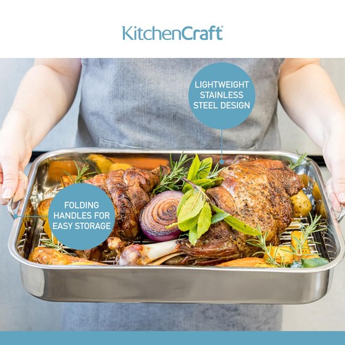 KitchenCraft Stainless Steel Roaster With Rack