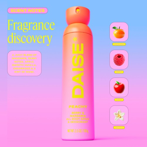DAISE Peachy All Body Spray & Deodorant in Berry & Mandarin