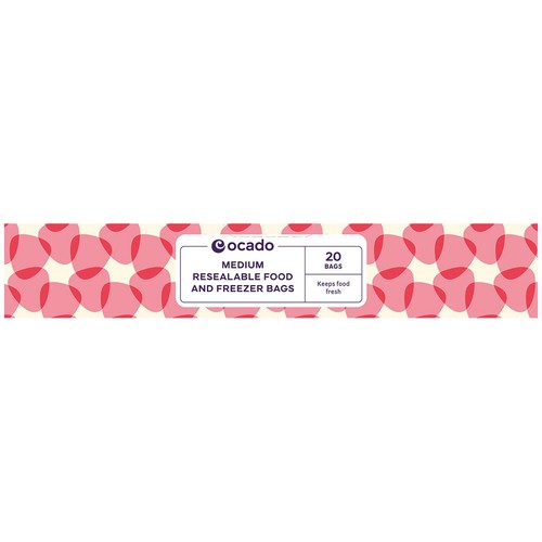 Ocado 20 Medium Resealable Food & Freezer Bags