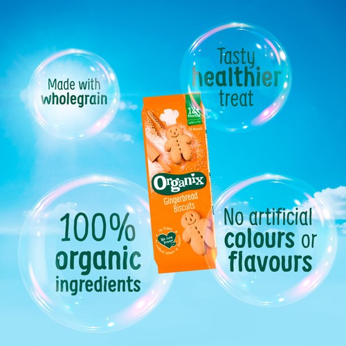 Organix Mini Gingerbread Men Biscuits Toddler Snacks Multipack 12 months+
