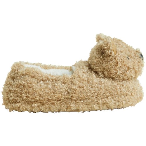 M&S Kids Spencer Bear Slippers, Size 6, Light Brown