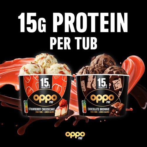 Oppo Pro High Protein Chocolate Brownie Ice Cream Tub