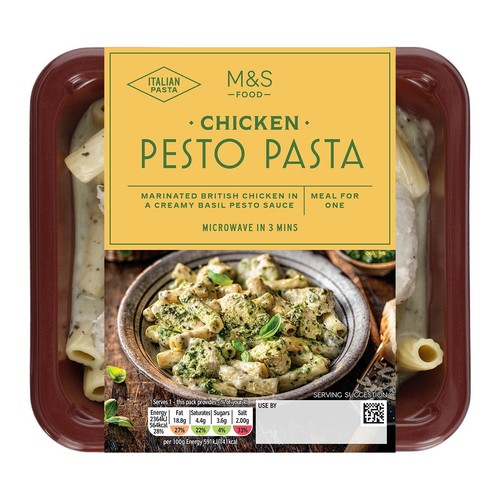 M&S Chicken Pesto Pasta Serves 1