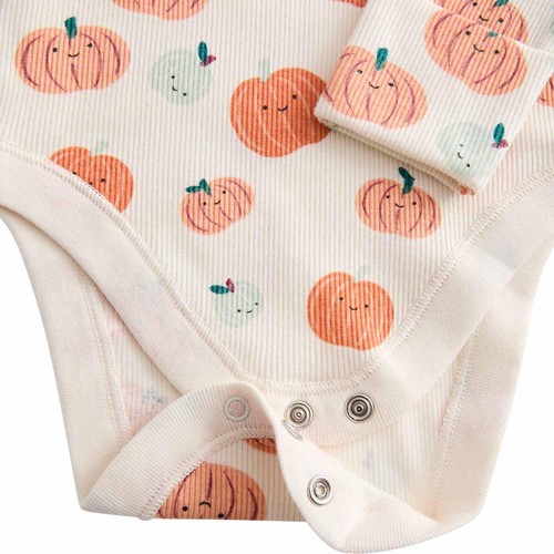 M&S Halloween Pumpkin Bodysuit Outfit, 3-6 Months, Orange Mix
