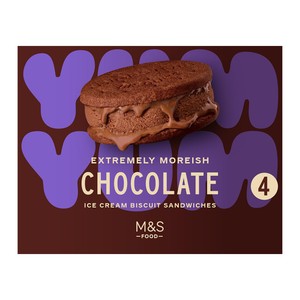Chocolate ice cream biscuit sandwiches