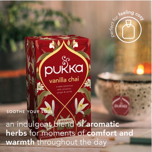 Pukka Organic Vanilla Chai Tea x20 Home-Compostable Herbal Tea Bags