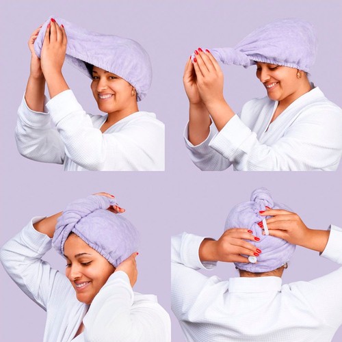 Noughty Microfibre Hair Towel Wrap - The Purple One