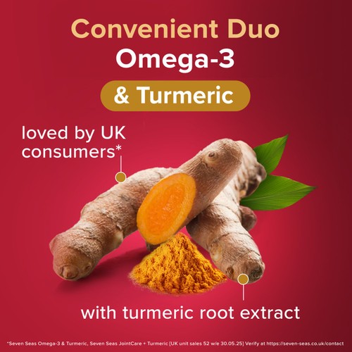 Seven Seas Omega-3 Fish Oil & Turmeric with Vitamin D 30 Day Duo Pack