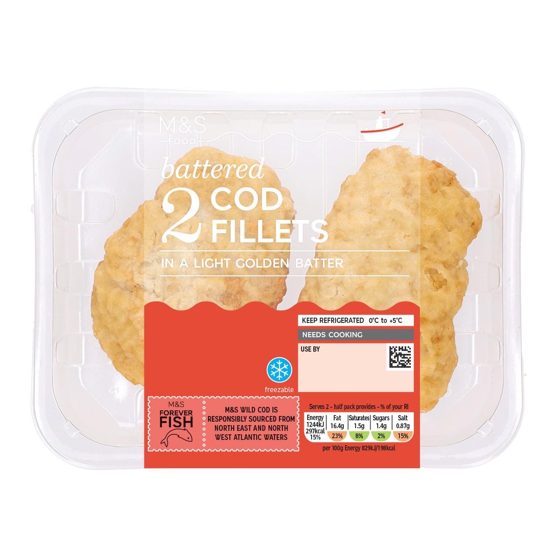 M&S 2 Battered Cod Fillets - Ocado