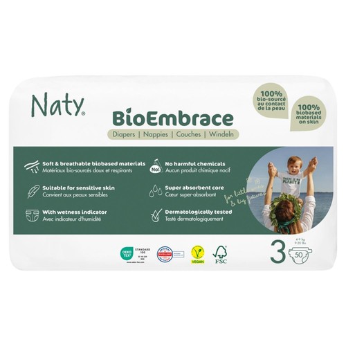 Naty BioEmbrace Big Pack Nappies Size 3 (4-9kg)