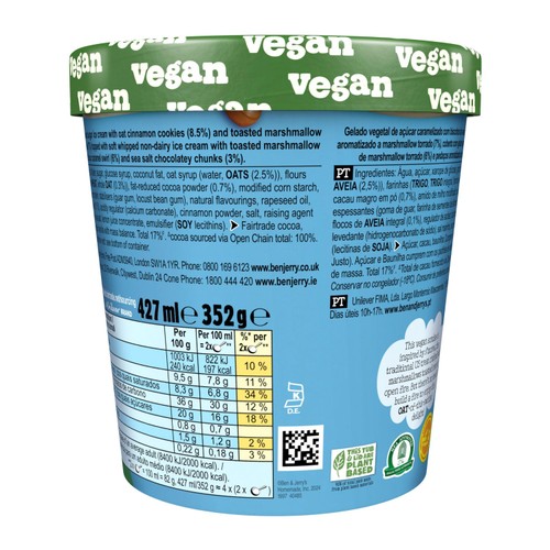 Ben & Jerry's Sundae Non Dairy Vegan Oat of this Swirled Ice Cream Tub