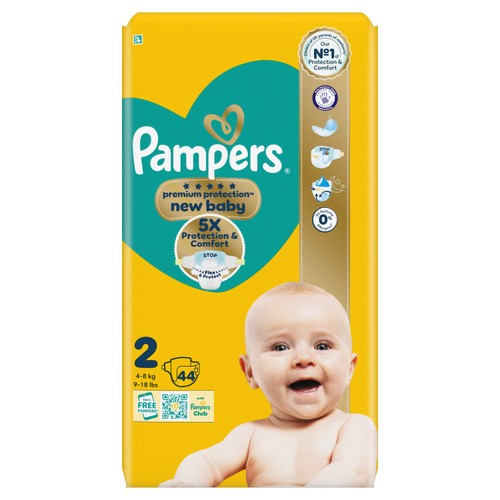 Pampers New Baby Nappies, Size 2 (4-8kg) Essential Pack