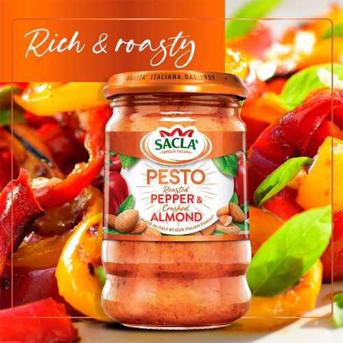 Sacla' Roasted Pepper & Crushed Almond Pesto