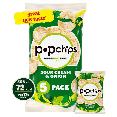 popchips Sour Cream & Onion Multipack Crisps