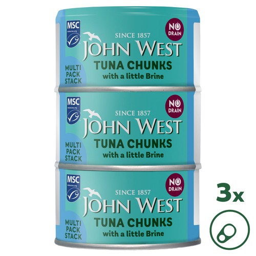 John West No Drain Tuna Chunks with a Little Brine MSC
