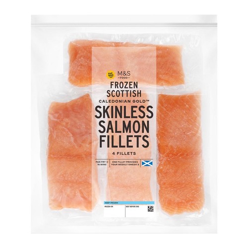 M&S Scottish Caledonian GoldTM Skinless Salmon Fillets Frozen