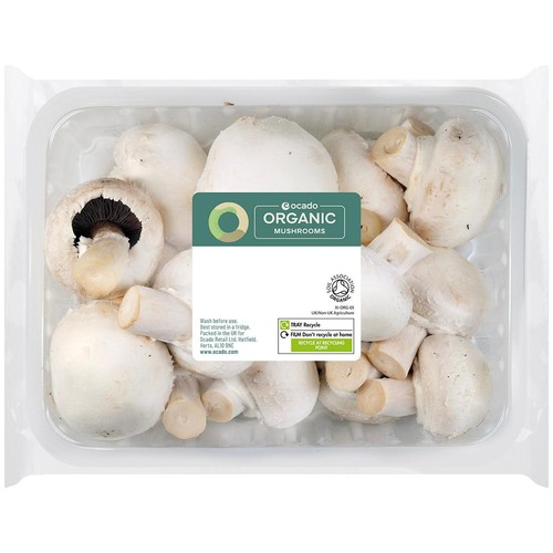 Ocado Organic White Closed Cup Mushrooms