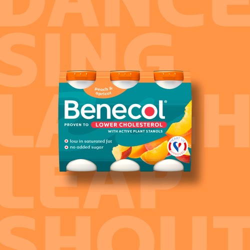 Benecol Cholesterol Lowering Yoghurt Drink Peach & Apricot No Added Sugar