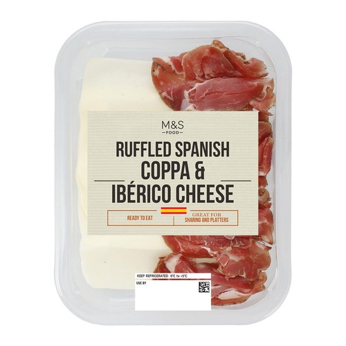 M&S Ruffled Spanish Coppa with Iberico cheese slices