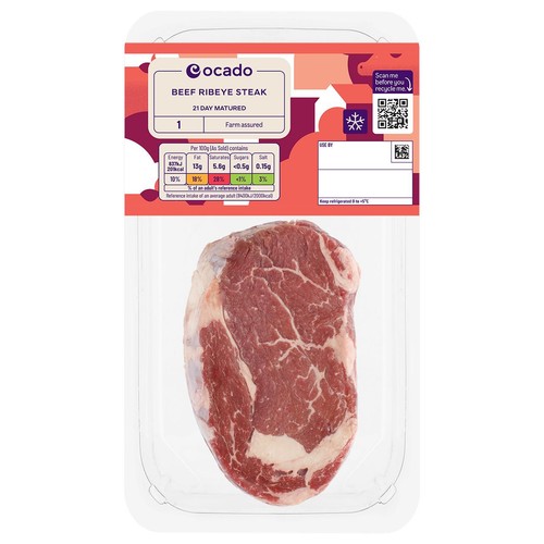Ocado 1 Beef Ribeye Steak