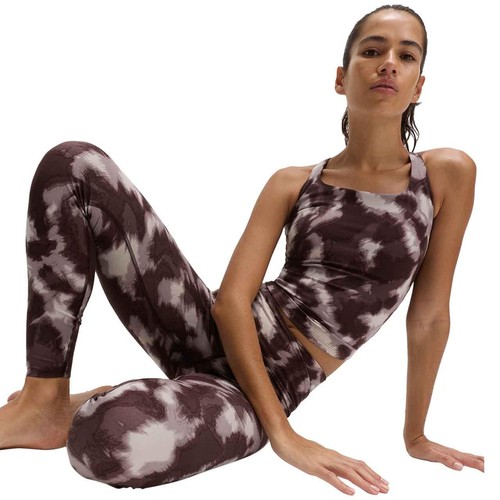 M&S Goodmove Womens Printed Wrap Waist Yoga Leggings, 12, Chocolate