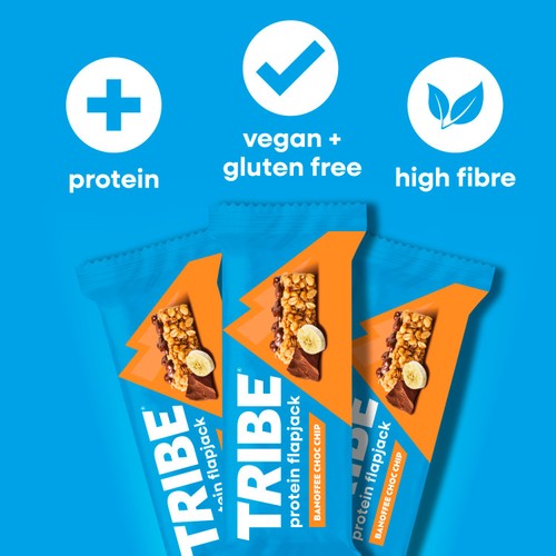 TRIBE Banoffee Choc Chip, Gluten Free Protein Flapjack Bar