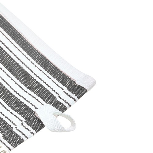 M&S Set of 4 Cotton Rich Basket Weave Tea Towels, Dark Grey